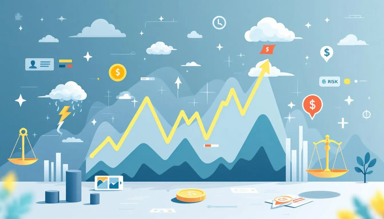 A diagram illustrating the role of market volatility in options trading, showing price movement patterns.